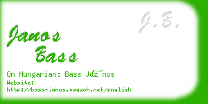 janos bass business card